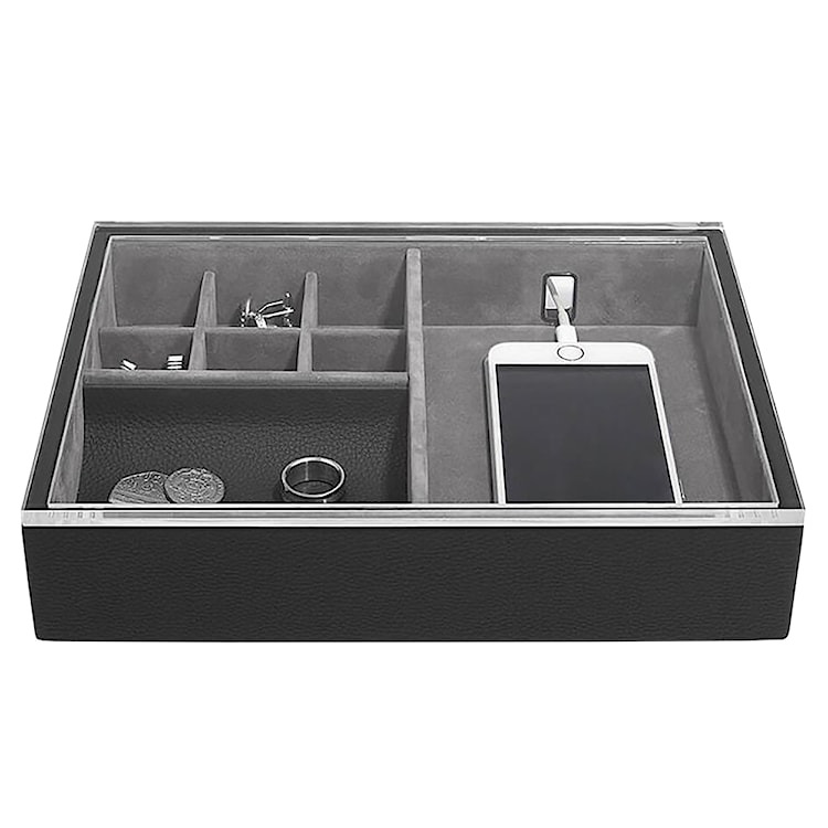 Organizer na biżuterię Pebble Valet With Clear Acrylic czarny 