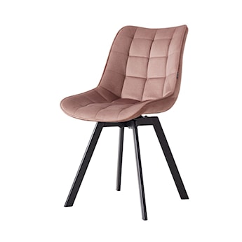 Krzesło tapicerowane pikowane Castineta na obrotowej podstawie jasnobrązowy welur hydrofobowy