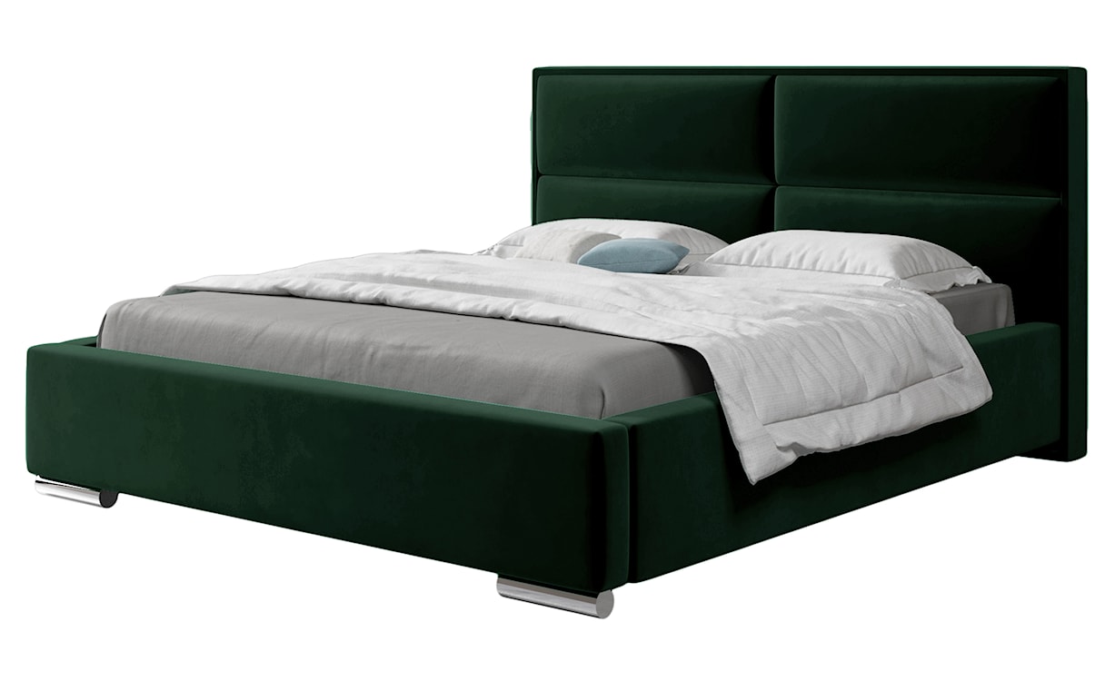 Łóżko tapicerowane Verlan 180x200 cm z pojemnikiem zielone welur
