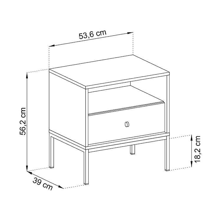 Szafka nocna Monne beżowa  - zdjęcie 5