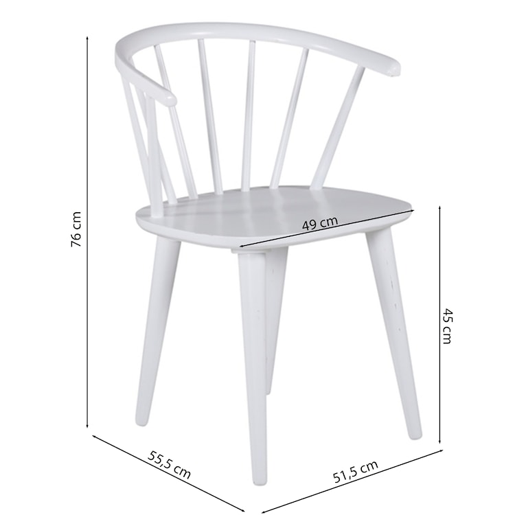 Krzesło drewniane Garfew białe  - zdjęcie 9