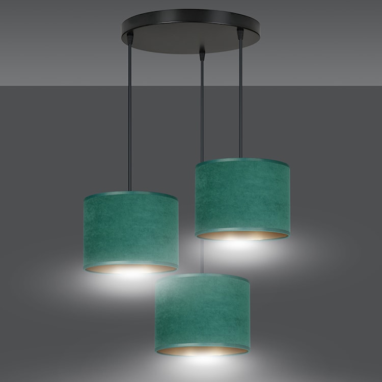 Lampa wisząca Hellid x3 asymetryczna średnica 50 cm zielona  - zdjęcie 5