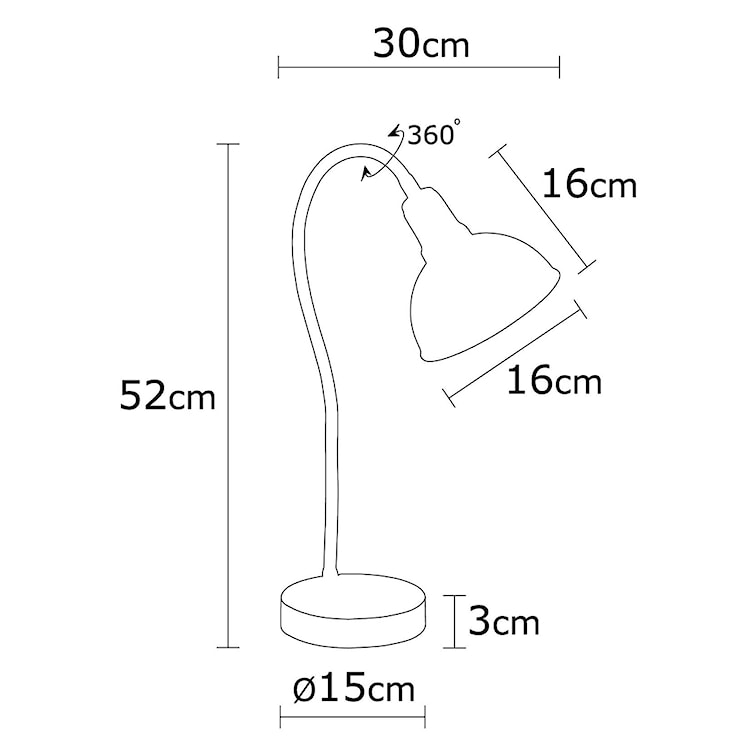Lampa stołowa Pacquita z regulacją średnica 16 cm biała  - zdjęcie 10