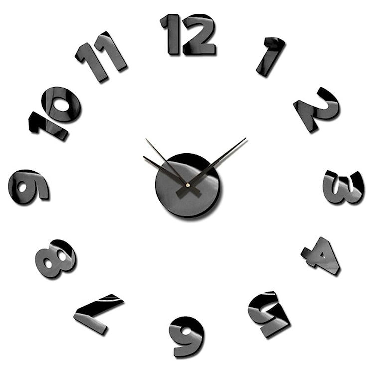 Zegar ścienny naklejany Parthan średnica 75 cm czarny