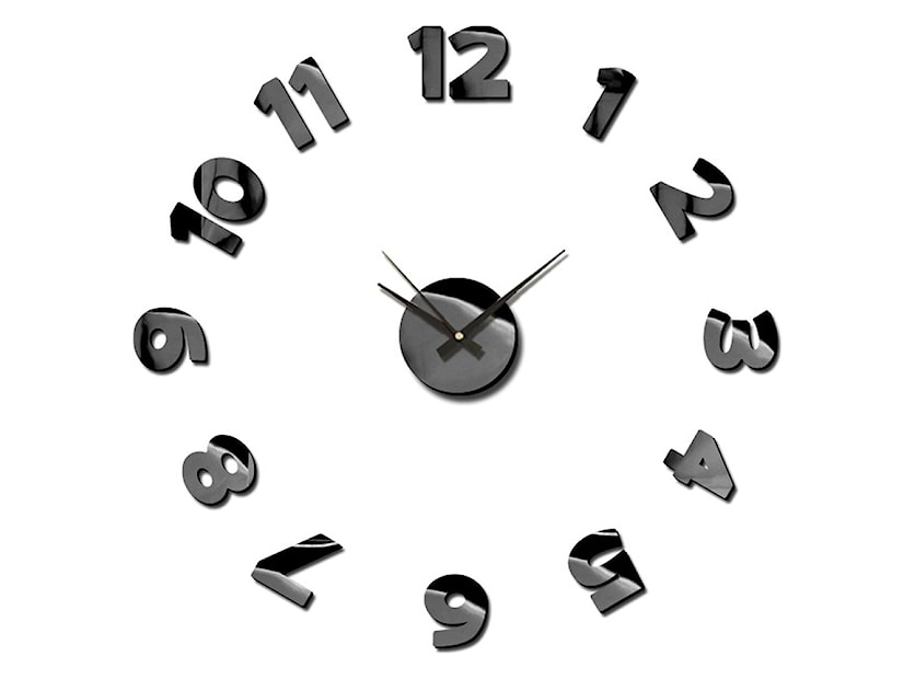 Zegar ścienny naklejany Parthan średnica 75 cm czarny 