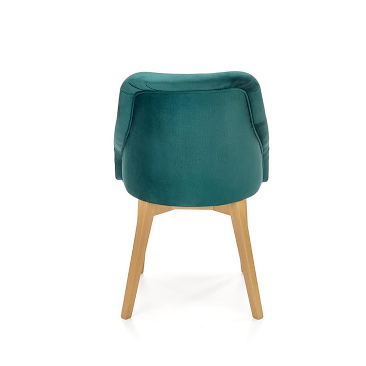 Krzesło tapicerowane Berlas zielony velvet - dąb miodowy  - zdjęcie 4