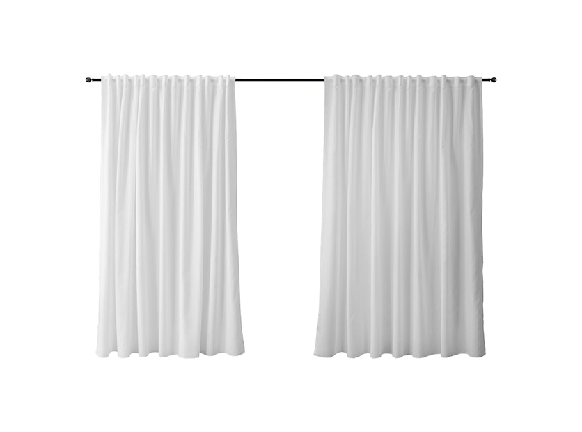 Zasłona do salonu Nucifera w tkaninie trudnopalnej 280x270 cm biała 