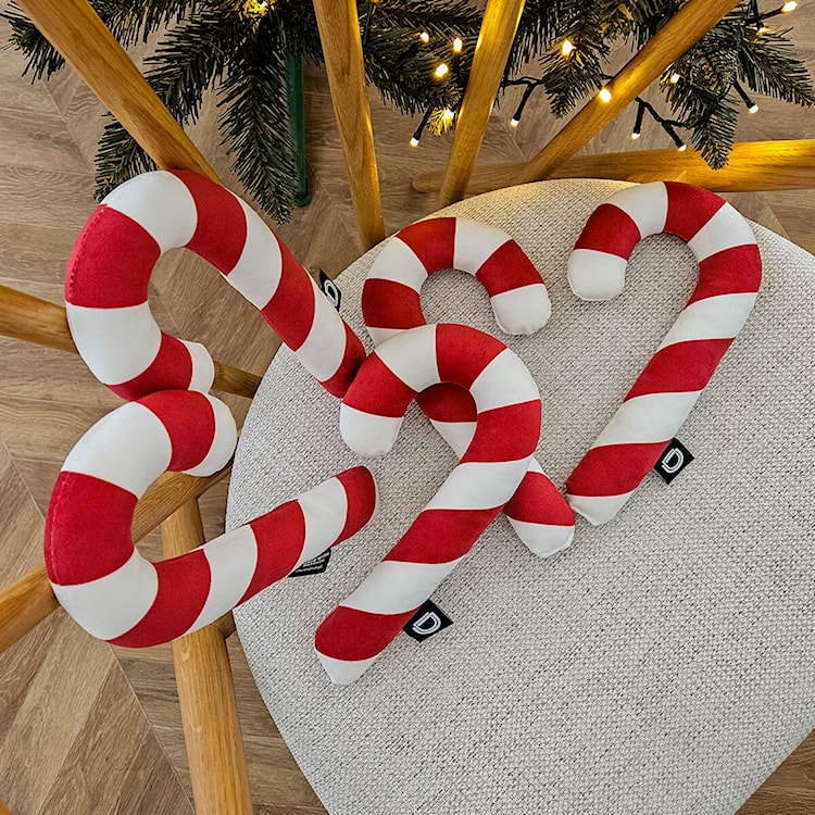 Poduszka XMAS 24 cm czerwona laska cukrowa  - zdjęcie 2