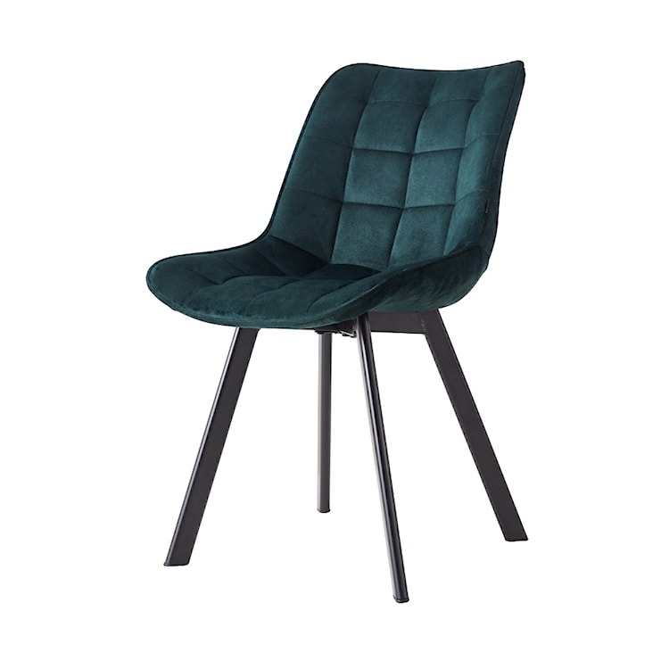 Krzesło tapicerowane pikowane Castineta w tkaninie hydrofobowej zielone 