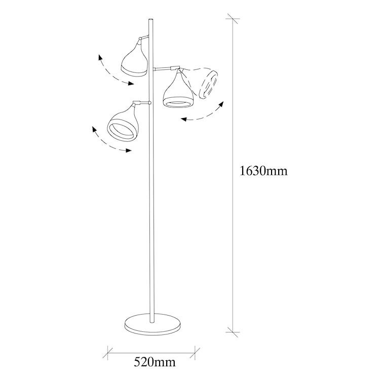 Lampa podłogowa Queenie x3 czarna  - zdjęcie 3