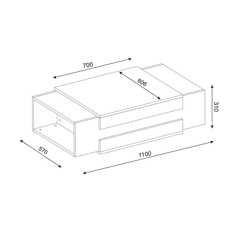 Stolik kawowy nowoczesny Caph biały/orzech 110x61 cm  - zdjęcie 4