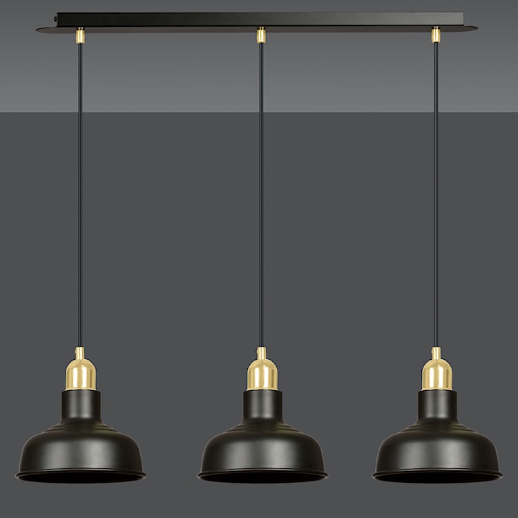 Lampa wisząca Ibere x3 72 cm czarna  - zdjęcie 5