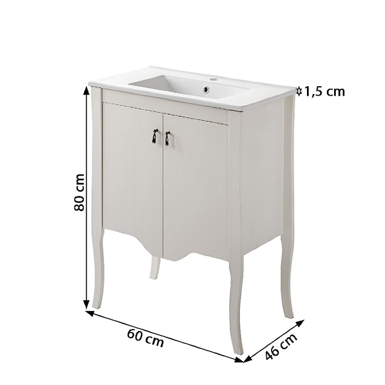Szafka z umywalką Katherine 60 cm biała  - zdjęcie 5