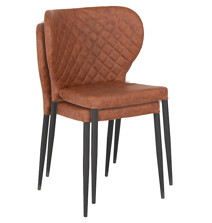 Krzesło tapicerowane Malited brązowa ekoskóra  - zdjęcie 2