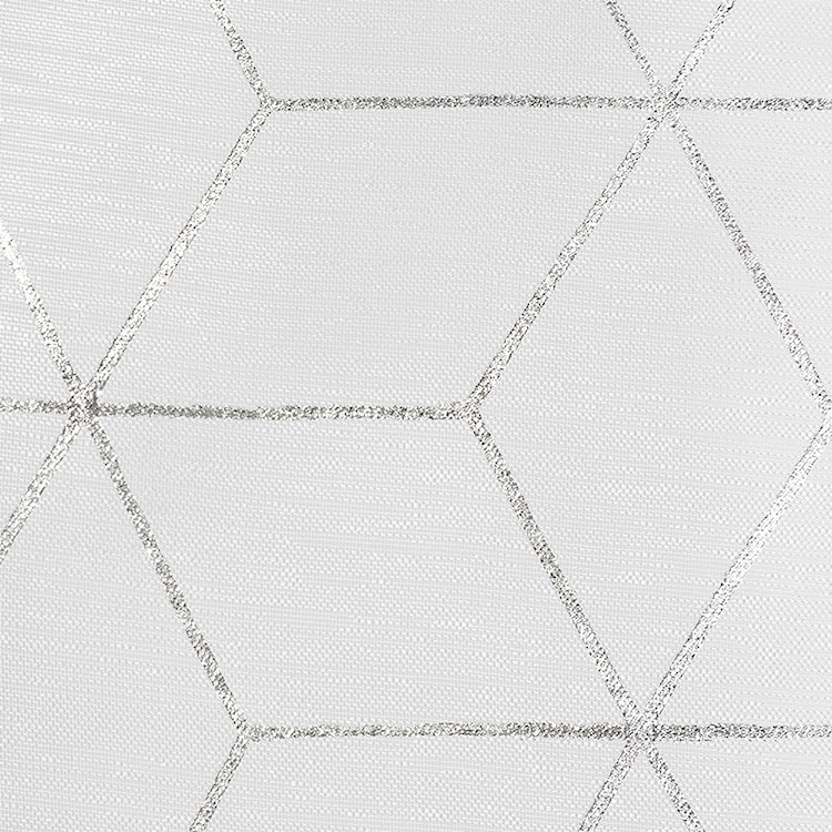 Firana na przelotkach Sistine 140x250 cm w geometryczny wzór biała  - zdjęcie 3