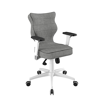 Krzesło biurowe Perto szare na białej podstawie