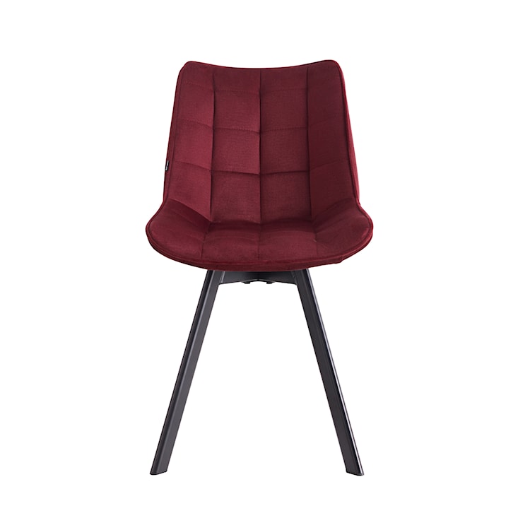 Krzesło tapicerowane pikowane Castineta na obrotowej podstawie bordowy welur hydrofobowy  - zdjęcie 2