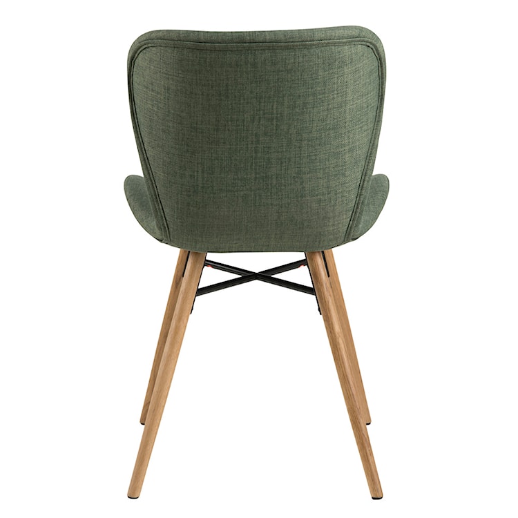 Krzesło tapicerowane Glena zielona tkanina na dębowych nóżkach  - zdjęcie 5