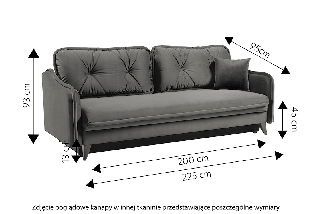 Kanapa rozkładana Rocciano 225 cm z pojemnikiem zielona welur  - zdjęcie 7