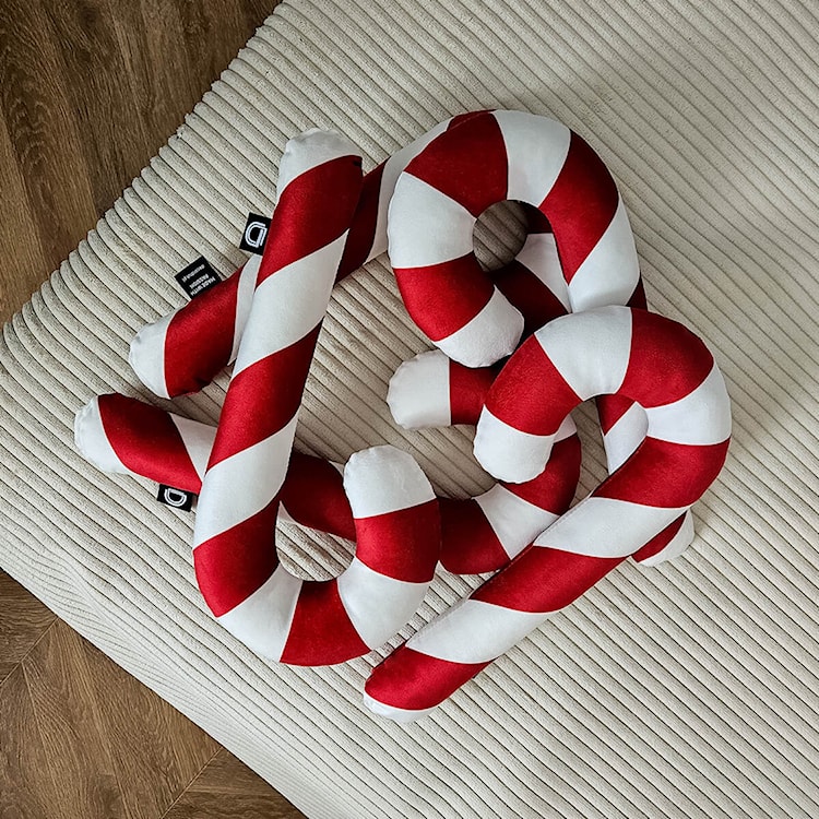 Poduszka XMAS 34 cm czerwona laska cukrowa  - zdjęcie 2