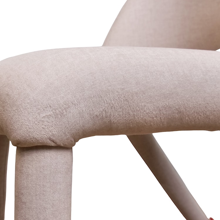 OUTLET Krzesło tapicerowane do jadalni Marizes w tkaninie łatwoczyszczącej kremowy welur  - zdjęcie 16