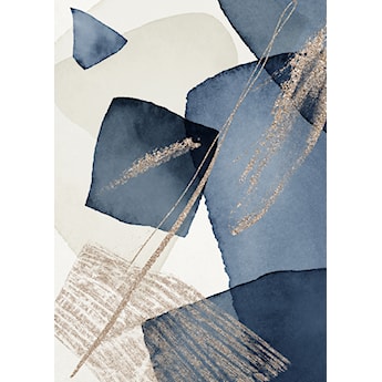 Plakat Oclance 70x50 cm niebiesko-złoty