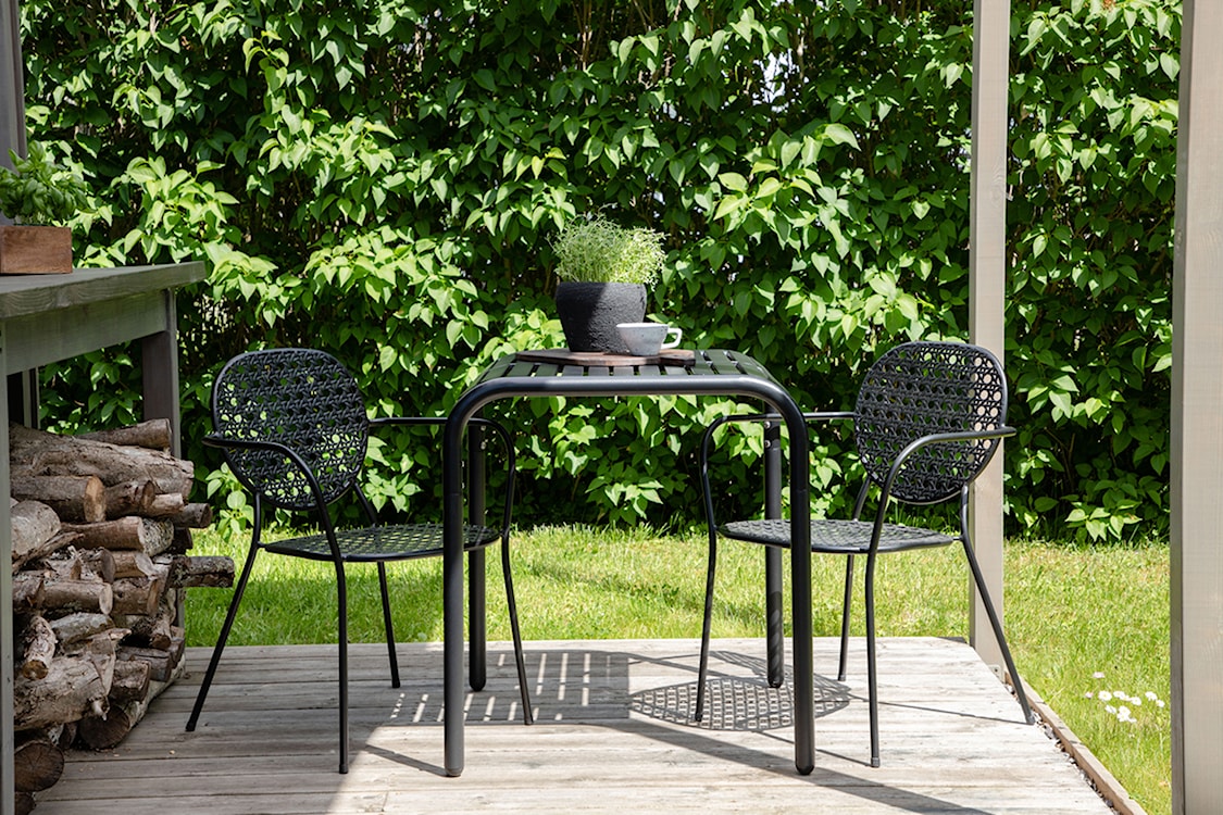 Stolik ogrodowy Ectelly 70x75 cm aluminium czarny  - zdjęcie 3