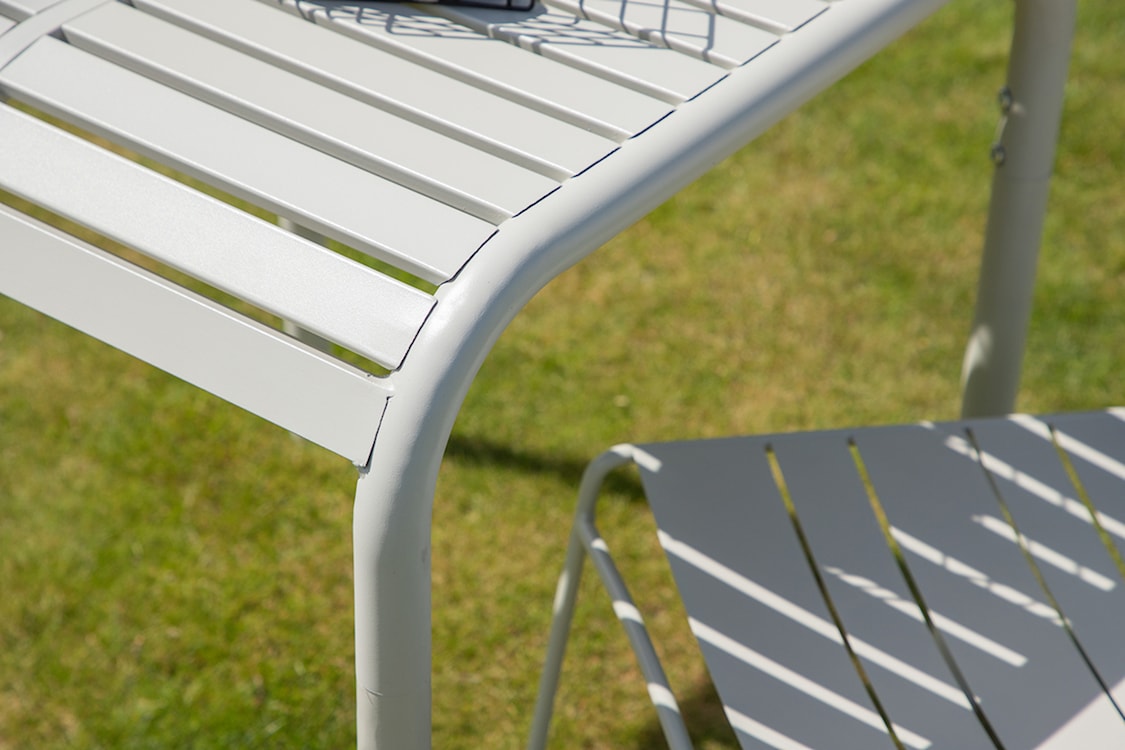 Stolik ogrodowy Ectelly 70x75 cm aluminium beżowy  - zdjęcie 3