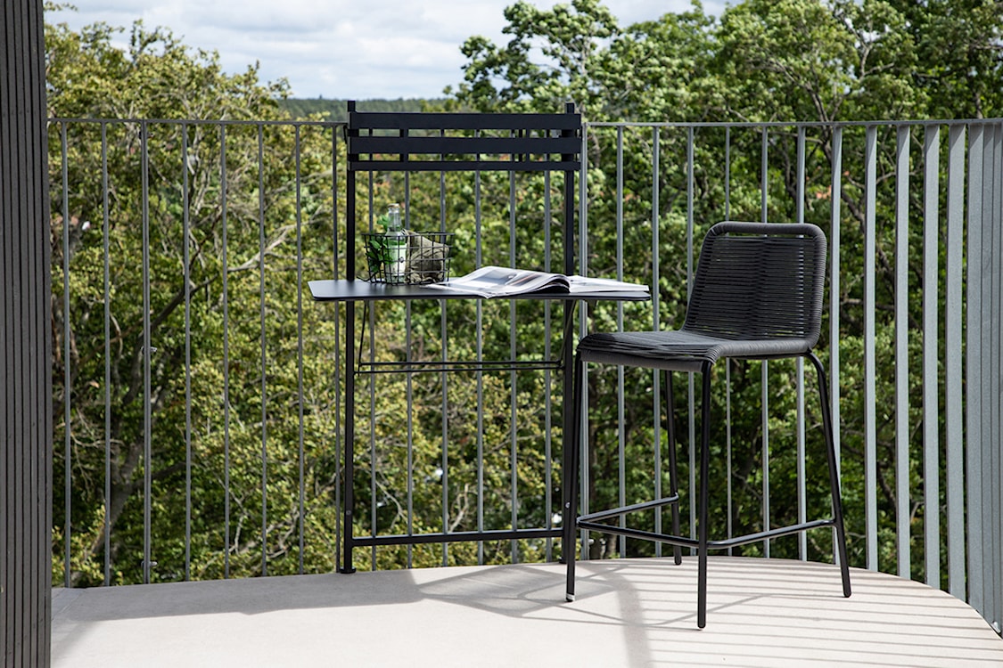 Stolik balkonowy Ectelly stalowy czarny  - zdjęcie 2