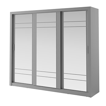 Szafa Arti 250 cm z trzema lustrami i oświetleniem szara
