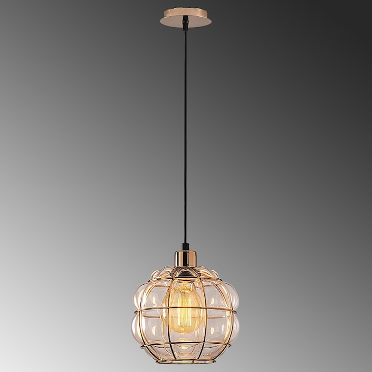 Lampa sufitowa Coradime szklana średnica 23 cm miedziana  - zdjęcie 4