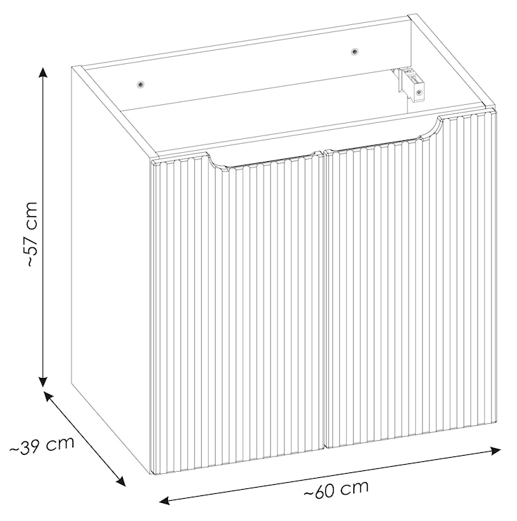 Szafka łazienkowa dwudrzwiowa Novia z blatem 60 cm beżowa/biały  - zdjęcie 7