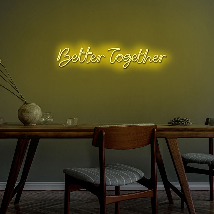 Neon na ścianę Letely z napisem Better Together żółty  - zdjęcie 5