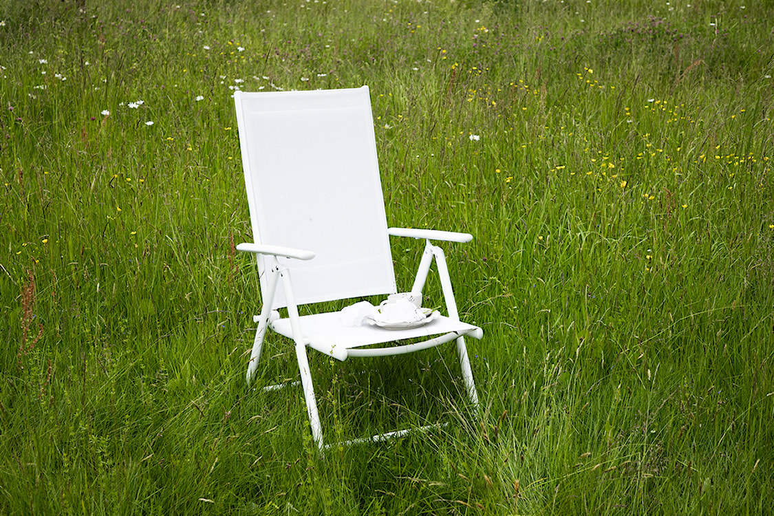 Krzesło ogrodowe z regulowanym oparciem Buress aluminium białe  - zdjęcie 2