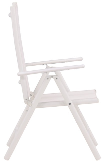 Krzesło ogrodowe z regulowanym oparciem Buress aluminium białe  - zdjęcie 3