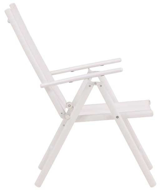 Krzesło ogrodowe z regulowanym oparciem Buress aluminium białe  - zdjęcie 4