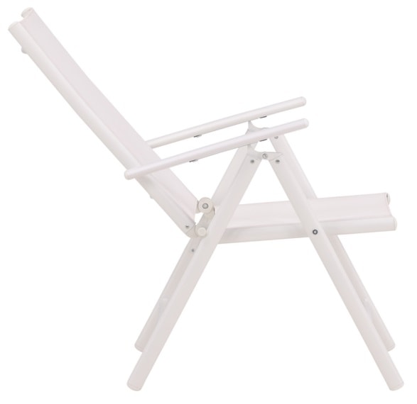 Krzesło ogrodowe z regulowanym oparciem Buress aluminium białe  - zdjęcie 5