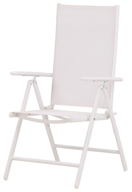 Krzesło ogrodowe z regulowanym oparciem Buress aluminium białe  - zdjęcie 6
