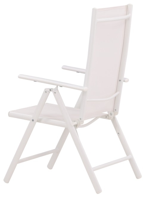 Krzesło ogrodowe z regulowanym oparciem Buress aluminium białe  - zdjęcie 7