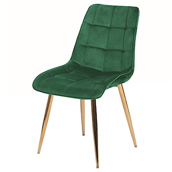 Krzesło tapicerowane Briare zielone na złotych nóżkach