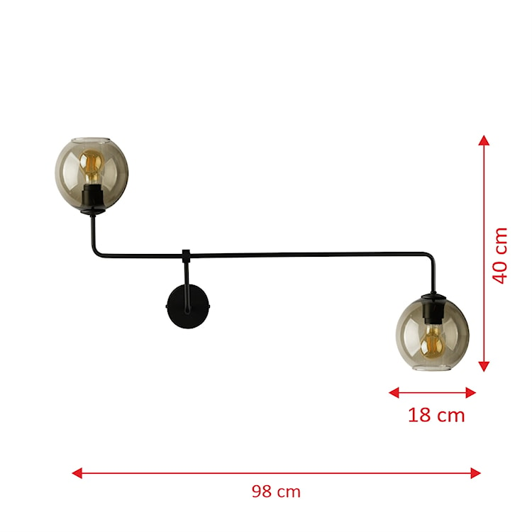 Lampa ścienna Monaco x2 dymiona 9362  - zdjęcie 4