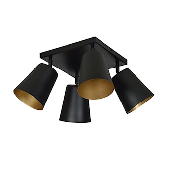 Lampa sufitowa Lanciano czarna ze złotym wnętrzem x4