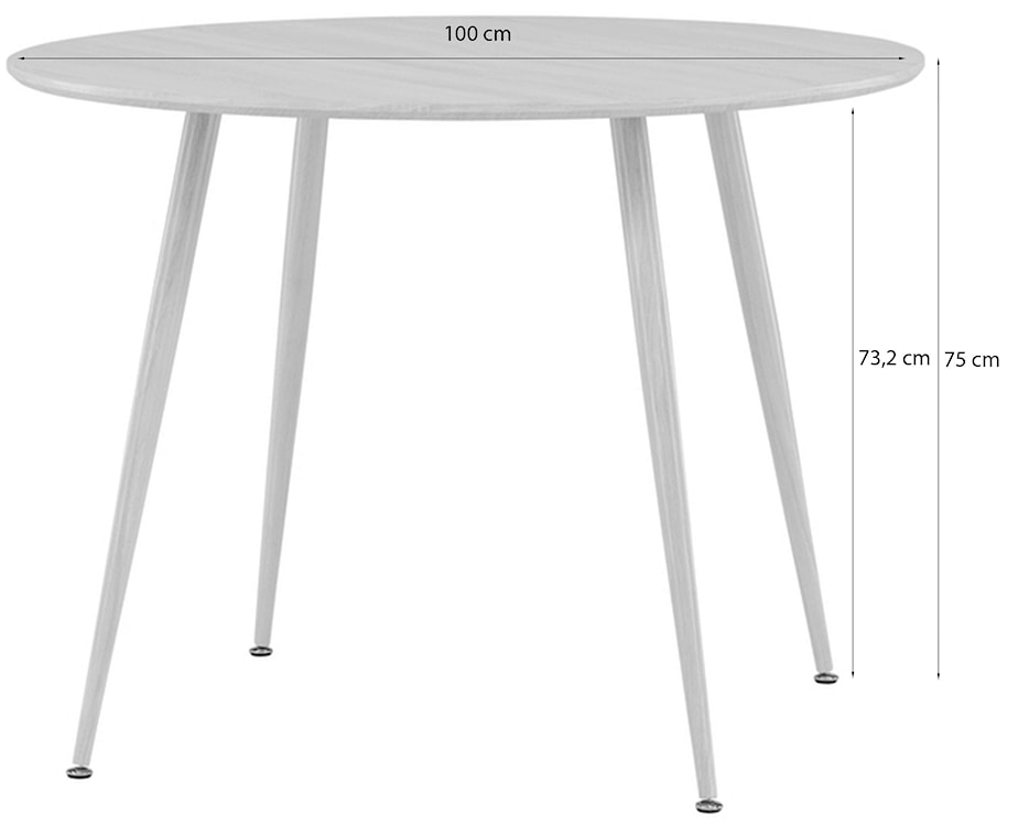 Stół do jadalni Plaza okrągły średnica 100 cm dąb bielony  - zdjęcie 6