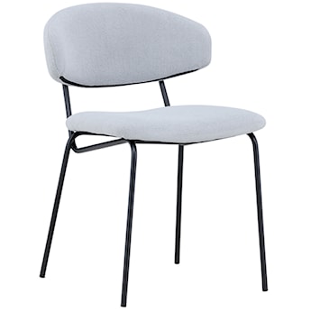 Krzesło tapicerowane Elition w tkaninie typu boucle jasnoniebieskie