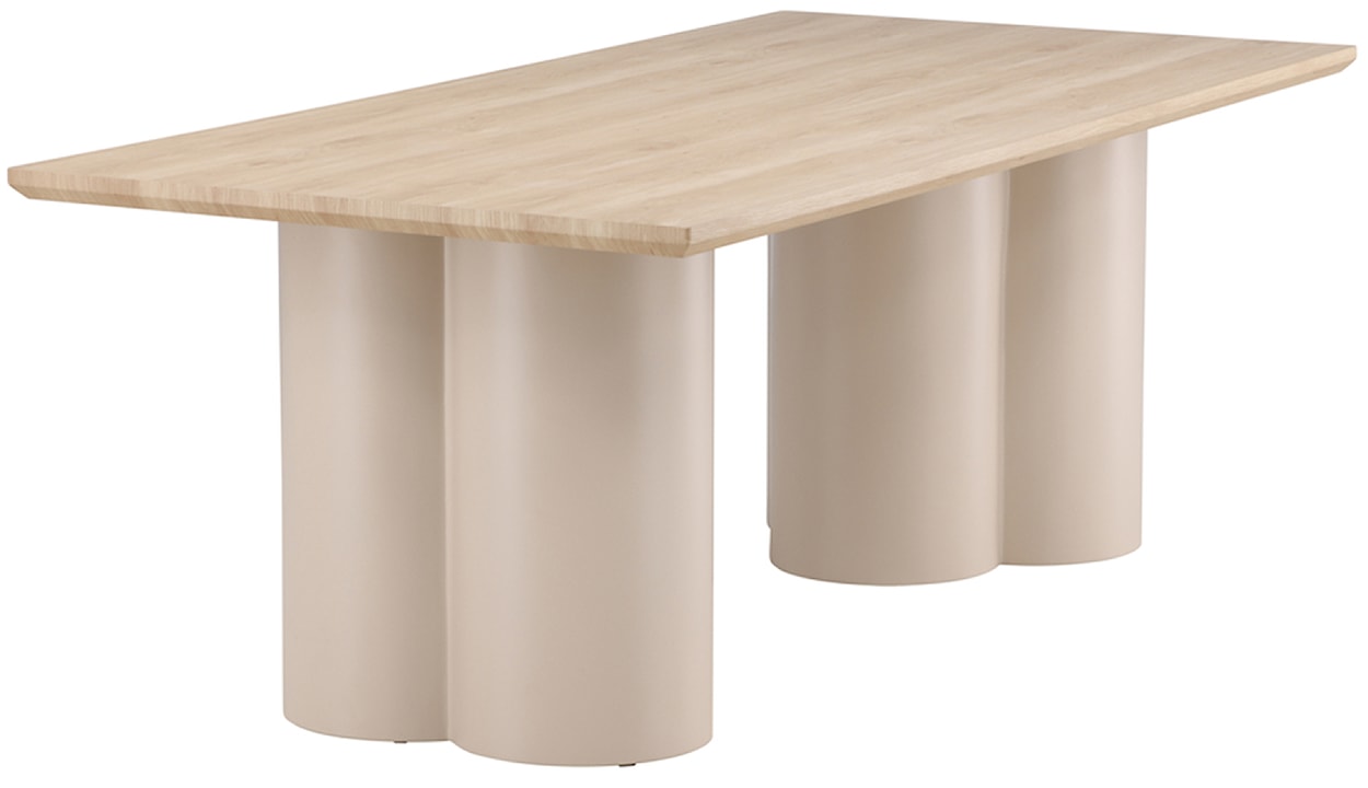 Stół do jadalni Convalder 210x100 cm dąb bielony z beżowymi nogami 