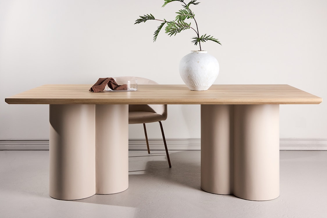 Stół do jadalni Convalder 210x100 cm dąb bielony z beżowymi nogami  - zdjęcie 2