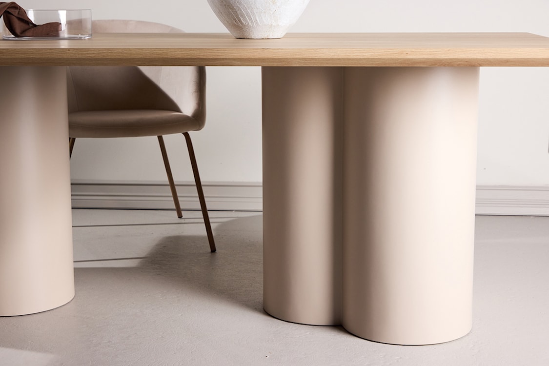 Stół do jadalni Convalder 210x100 cm dąb bielony z beżowymi nogami  - zdjęcie 3