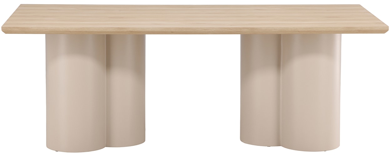 Stół do jadalni Convalder 210x100 cm dąb bielony z beżowymi nogami  - zdjęcie 5