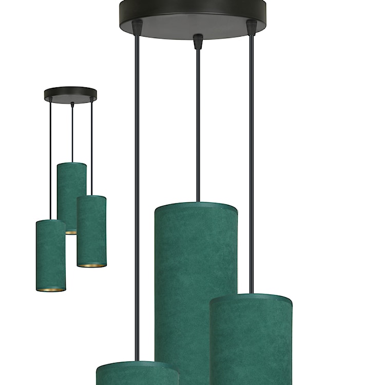 Lampa wisząca Bonett x3 asymetryczna średnica 35 cm zielona  - zdjęcie 6