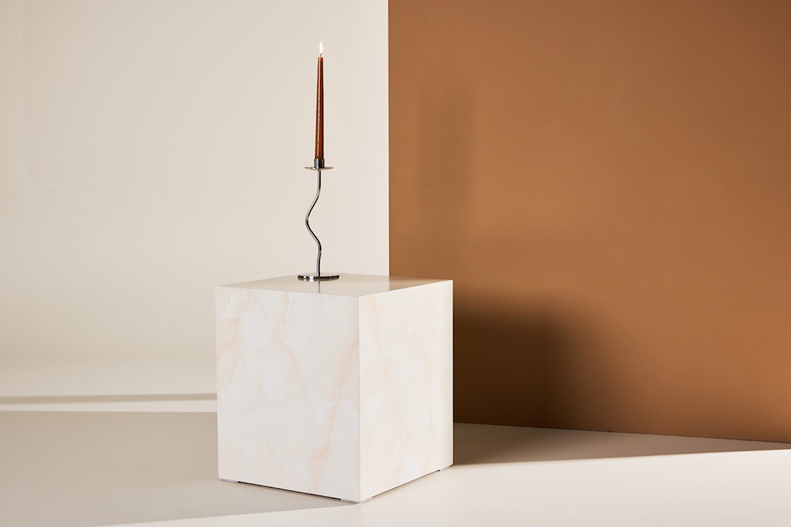 Stolik kawowy Dispect kwadratowy 40 cm jasnobeżowy  - zdjęcie 2